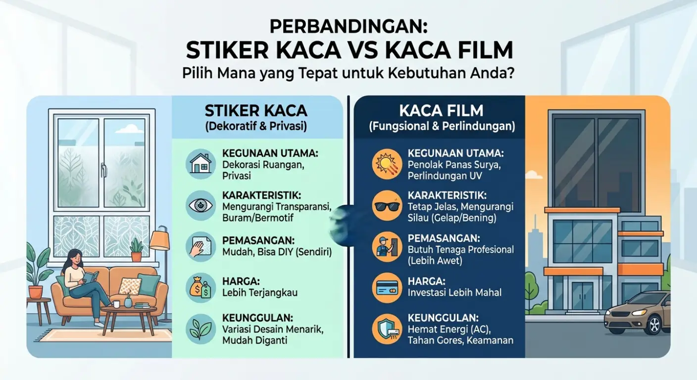 Stiker Kaca vs Kaca Film