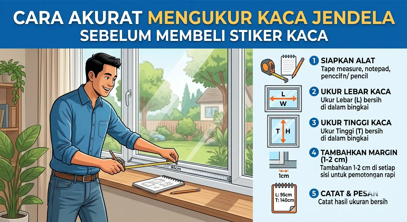 cara akurat mengukur kaca jendela sebelum membeli stiker kaca